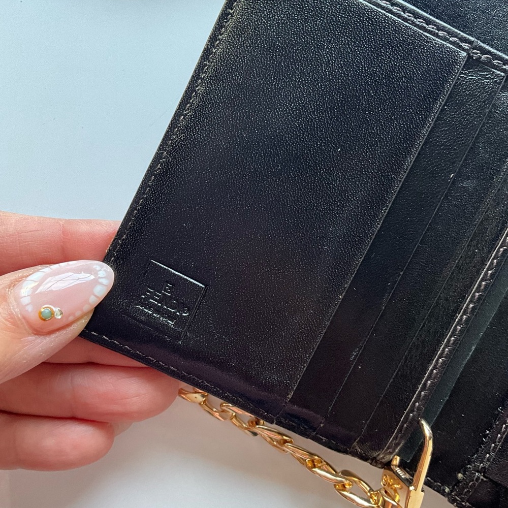 Fendi Brown Monogram Wallet with Gold Chain - Picture 8 of 16